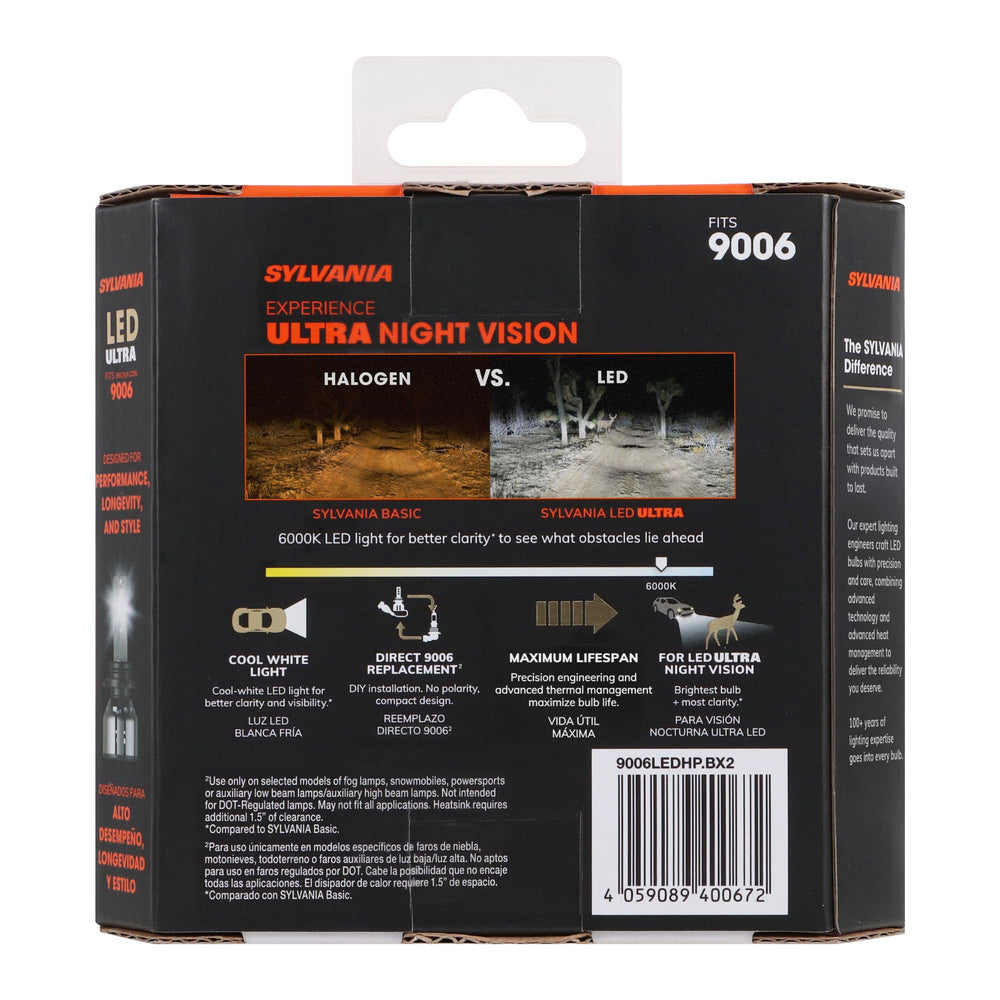 SYLVANIA 9006 side profile highlighting compact design for easier fitment