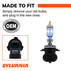 SYLVANIA 9006 SilverStar Ultra bulb close-up showing glass envelope and ready-to-install base