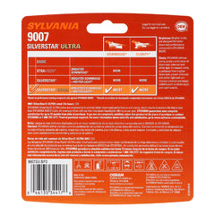 SYLVANIA 9007 bulb close-up of glass and filament highlighting improved light output