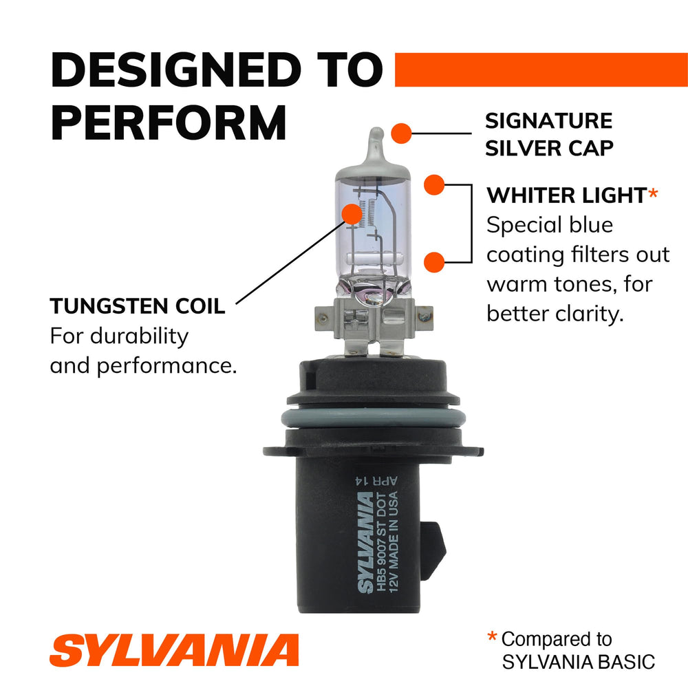 SYLVANIA 9007 SilverStar beam pattern on road improving visibility