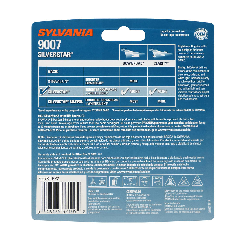 SYLVANIA 9007 SilverStar close-up of filament illustrating build quality