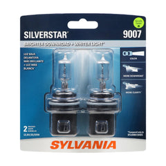 SYLVANIA 9007 SilverStar front packaging showing product and benefits