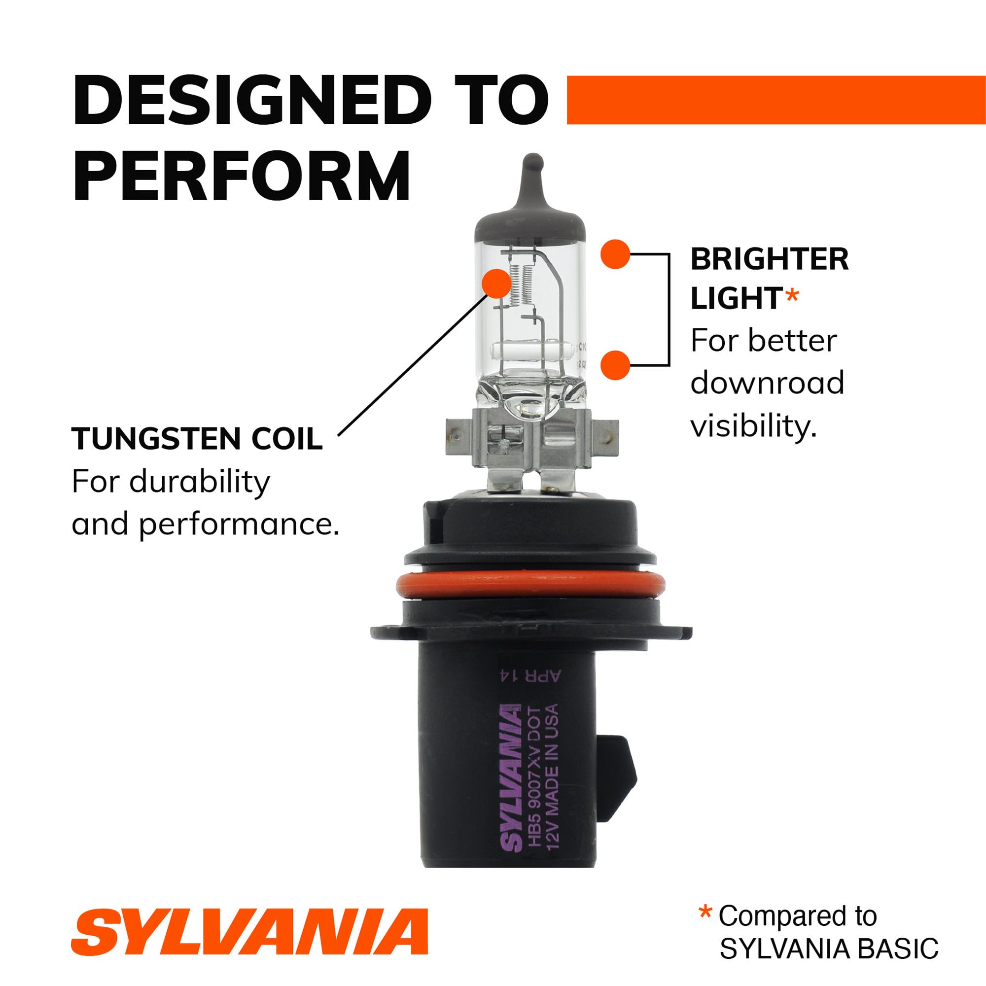 SYLVANIA 9007 XtraVision beam on night road showing extended visibility