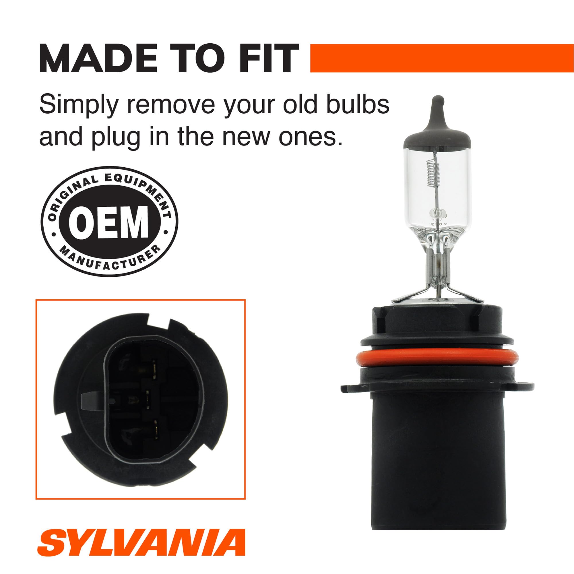 SYLVANIA 9007 XtraVision installed in headlamp demonstrating correct fit