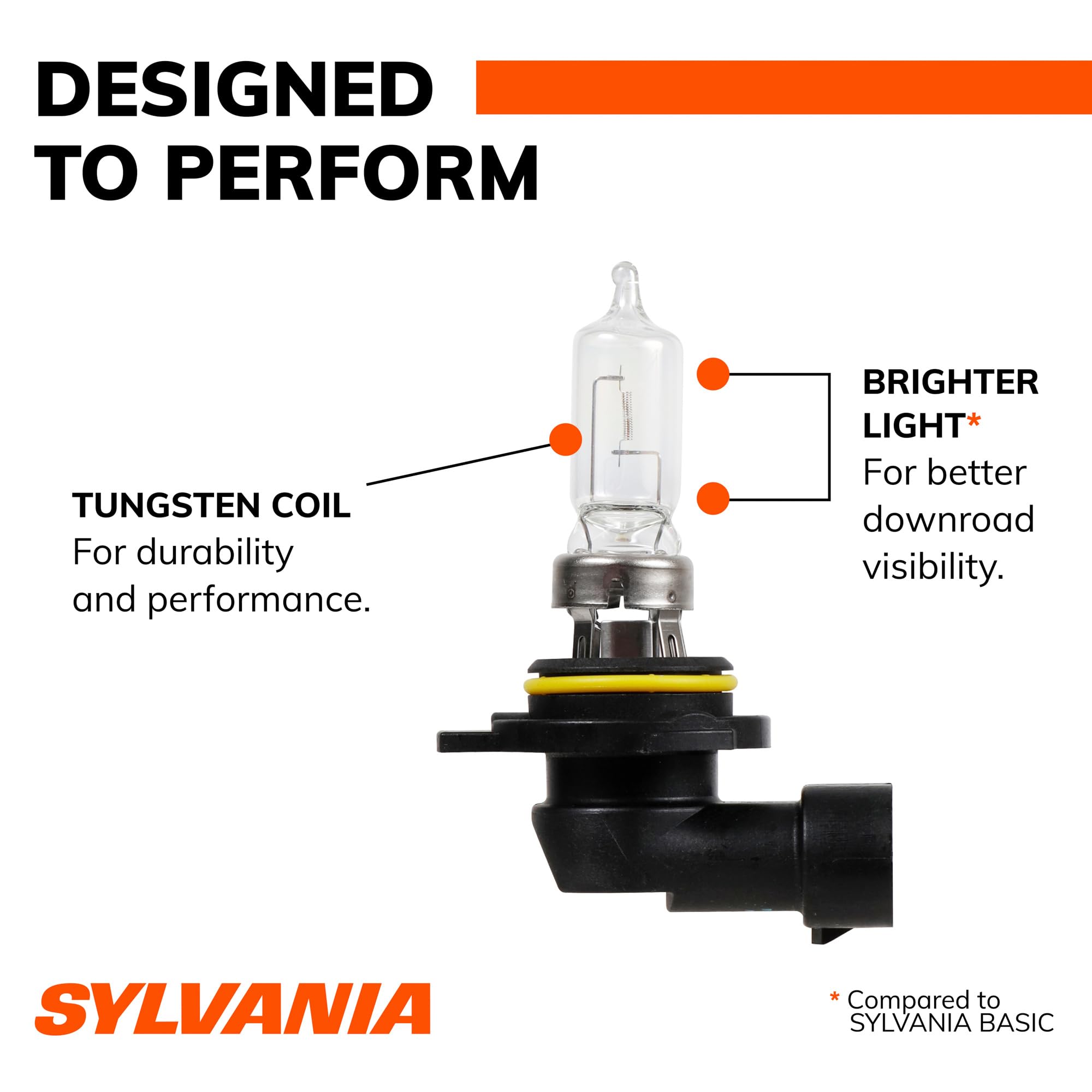 SYLVANIA installed headlight at night illustrating improved road illumination benefit