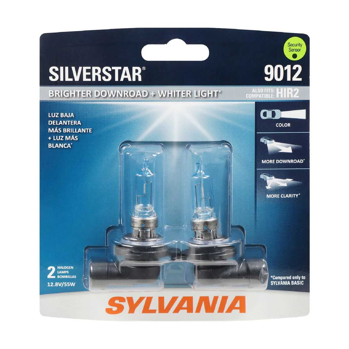 SYLVANIA 9012 SilverStar front packaging showing two bulbs and product branding for confidence