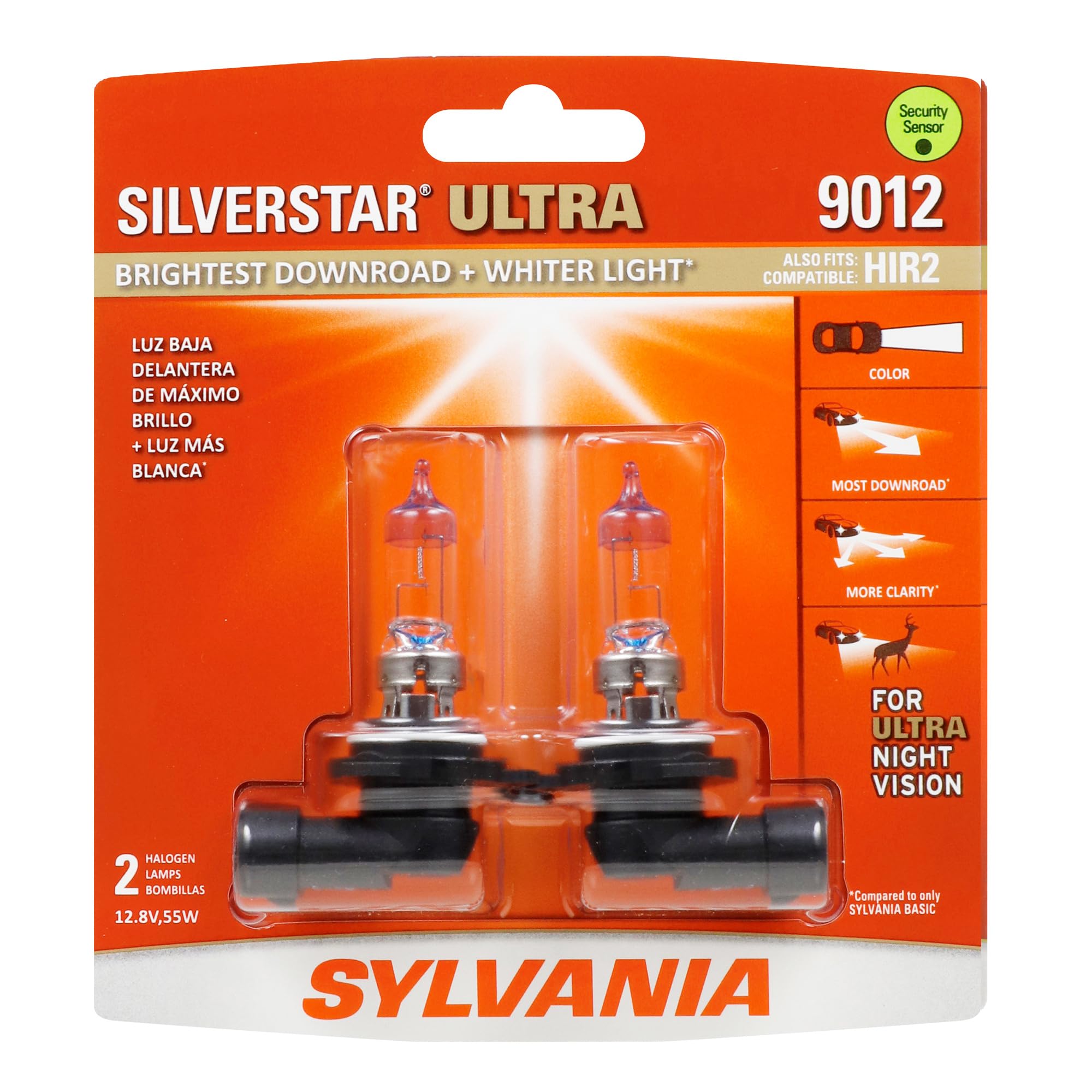 SYLVANIA 9012 front view showing bulb shape and fit for easy identification