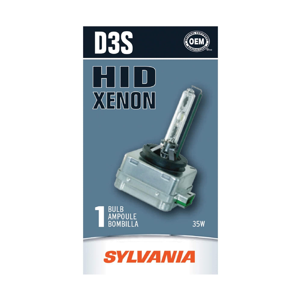 SYLVANIA D3S front view showing bright bulb and high visibility benefit