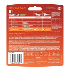 SYLVANIA H1 SilverStar Ultra close-up of filament highlighting brighter, whiter light output