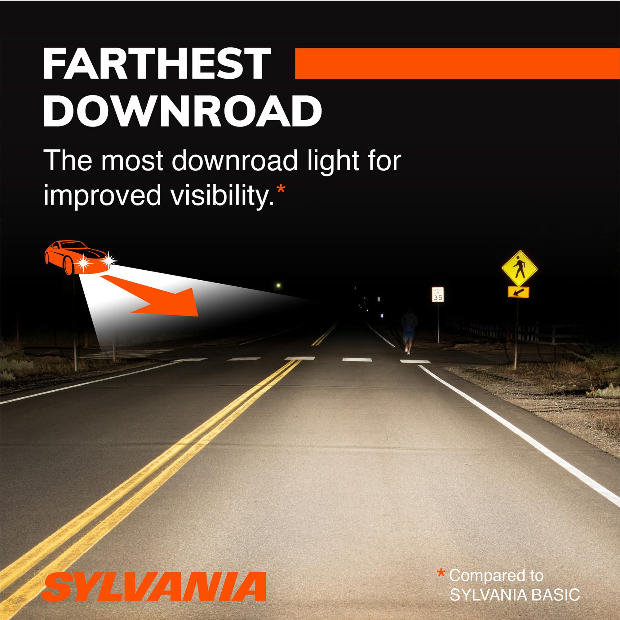SYLVANIA H1 SilverStar Ultra installed in a headlight demonstrating correct fit and aim