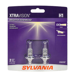 SYLVANIA H1 XtraVision front packaging showing two bulbs and brand, highlights reliability