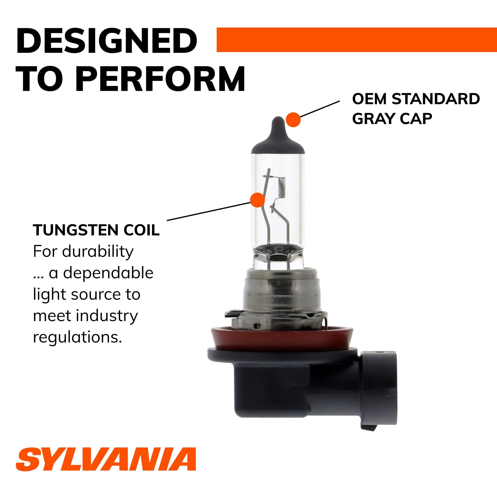 SYLVANIA H11 beam pattern on wall highlighting focused road visibility