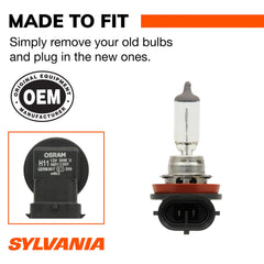 SYLVANIA H11 installed in a headlamp showing proper seating benefit