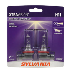 SYLVANIA H11 XtraVision front packaging showing included two bulbs and benefits