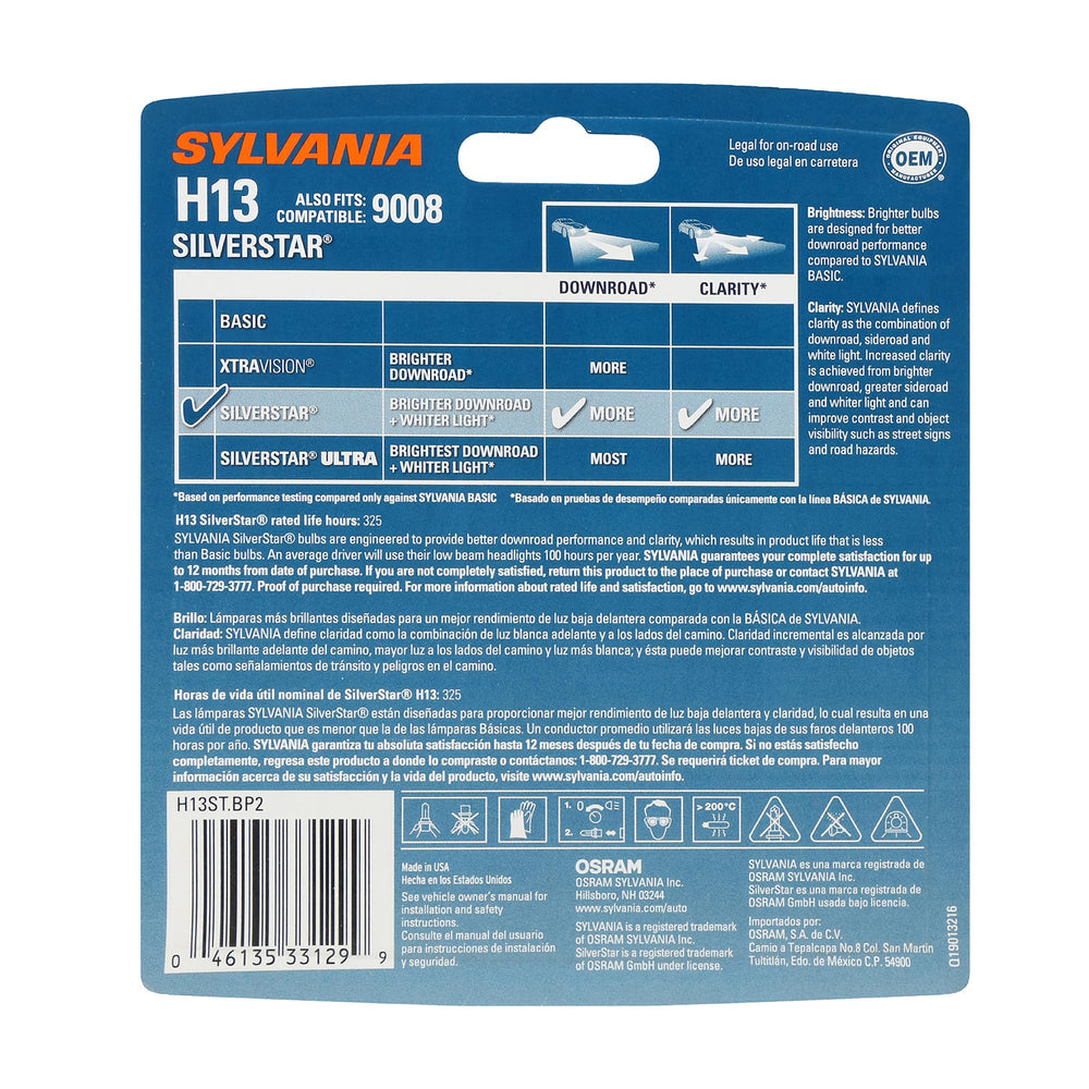 SYLVANIA H13 close-up filament detail highlighting improved focus