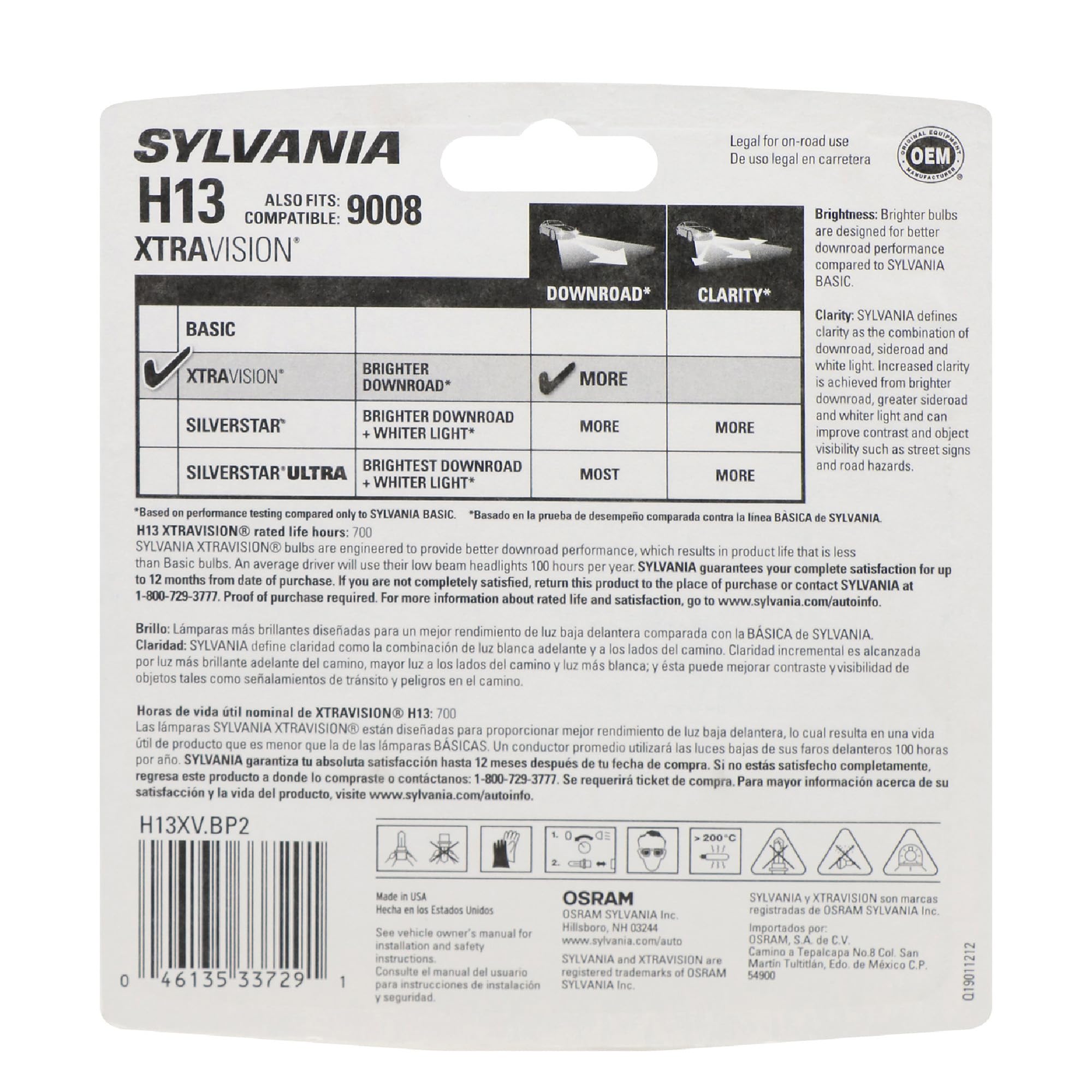 SYLVANIA H13 closeup of filament detail highlighting durable construction benefit
