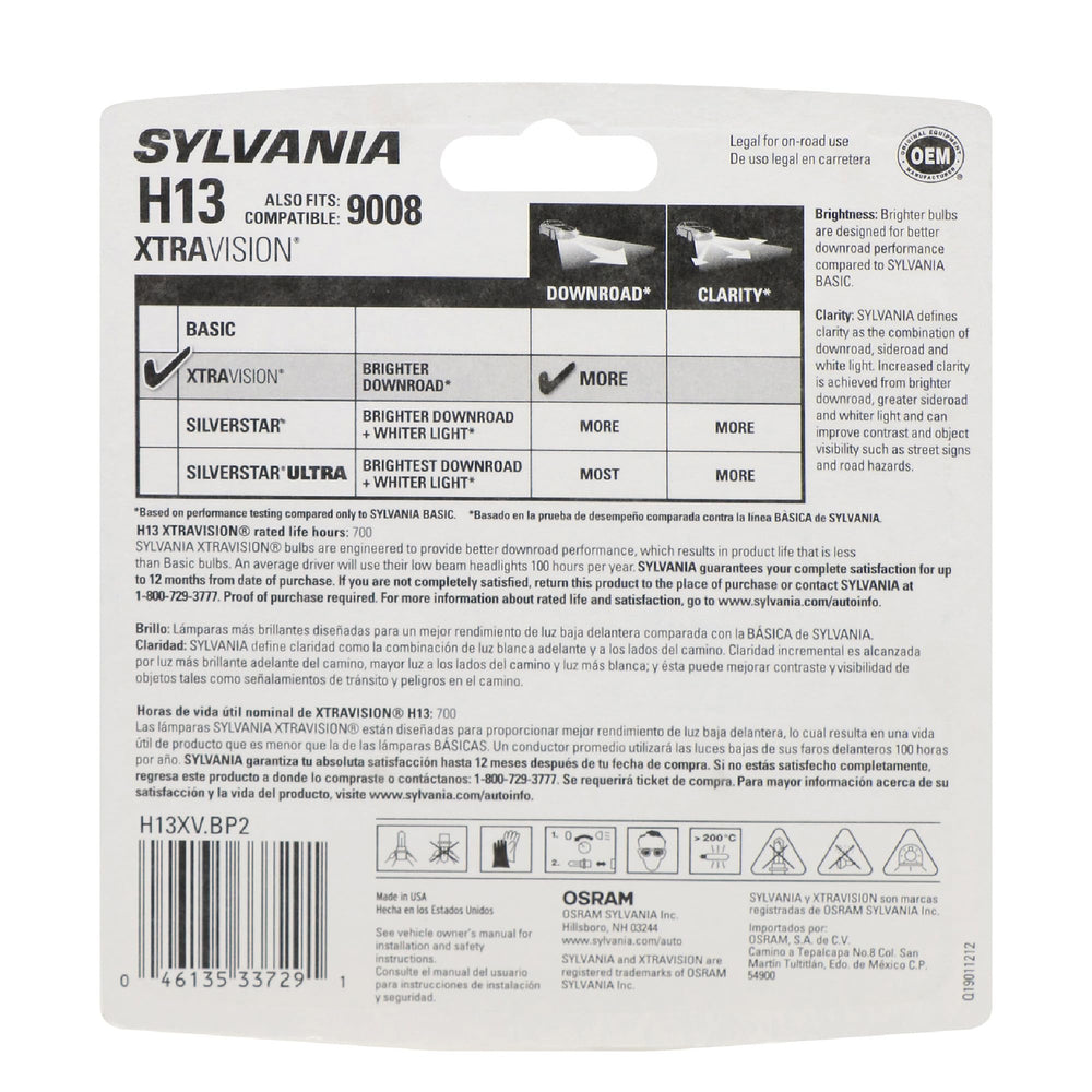 SYLVANIA H13 closeup of filament detail highlighting durable construction benefit