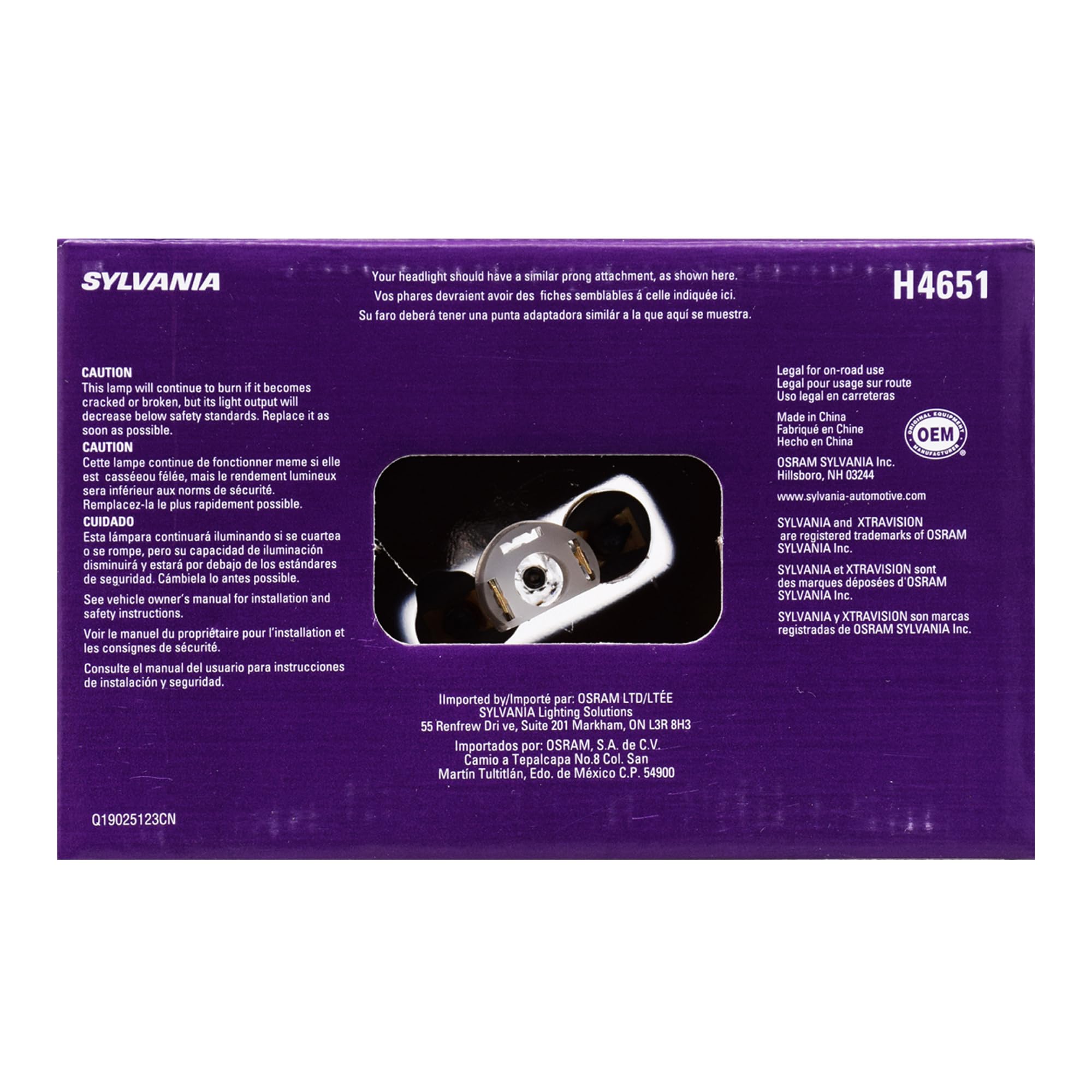 SYLVANIA H4651 reflector close-up highlighting focused beam benefit