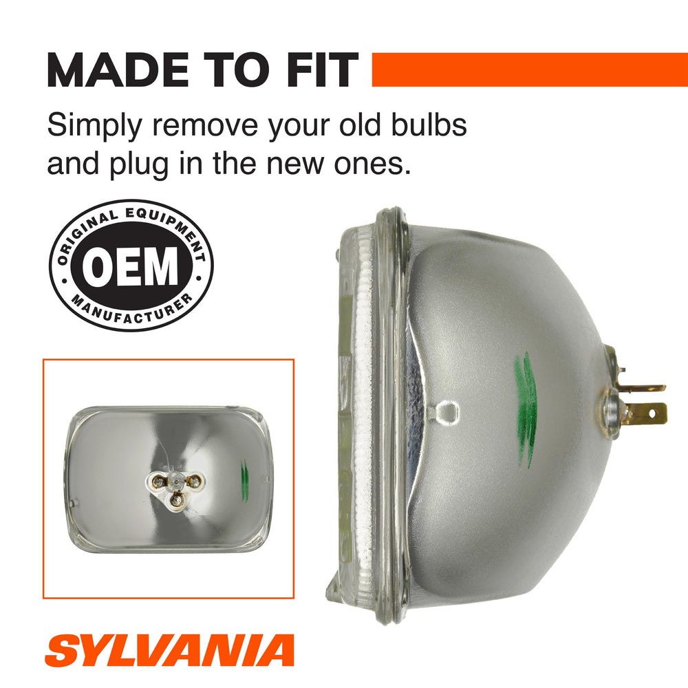 SYLVANIA H6054 installed in headlight housing demonstrating direct-fit replacement