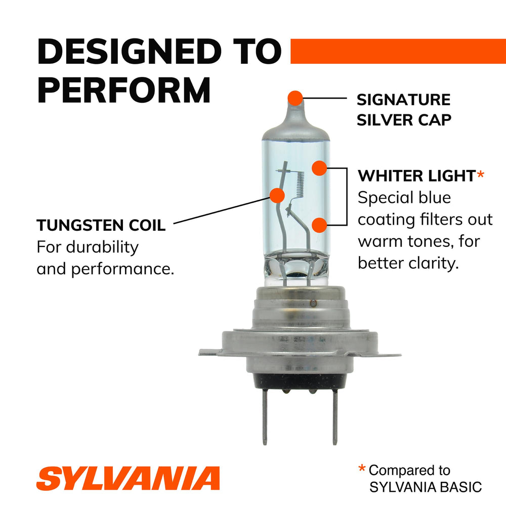 SYLVANIA H7 installed in a headlamp showing improved road illumination