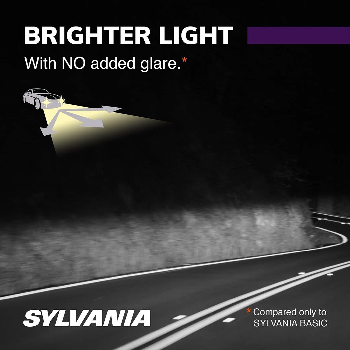 SYLVANIA H7 installed in headlight housing improving road visibility