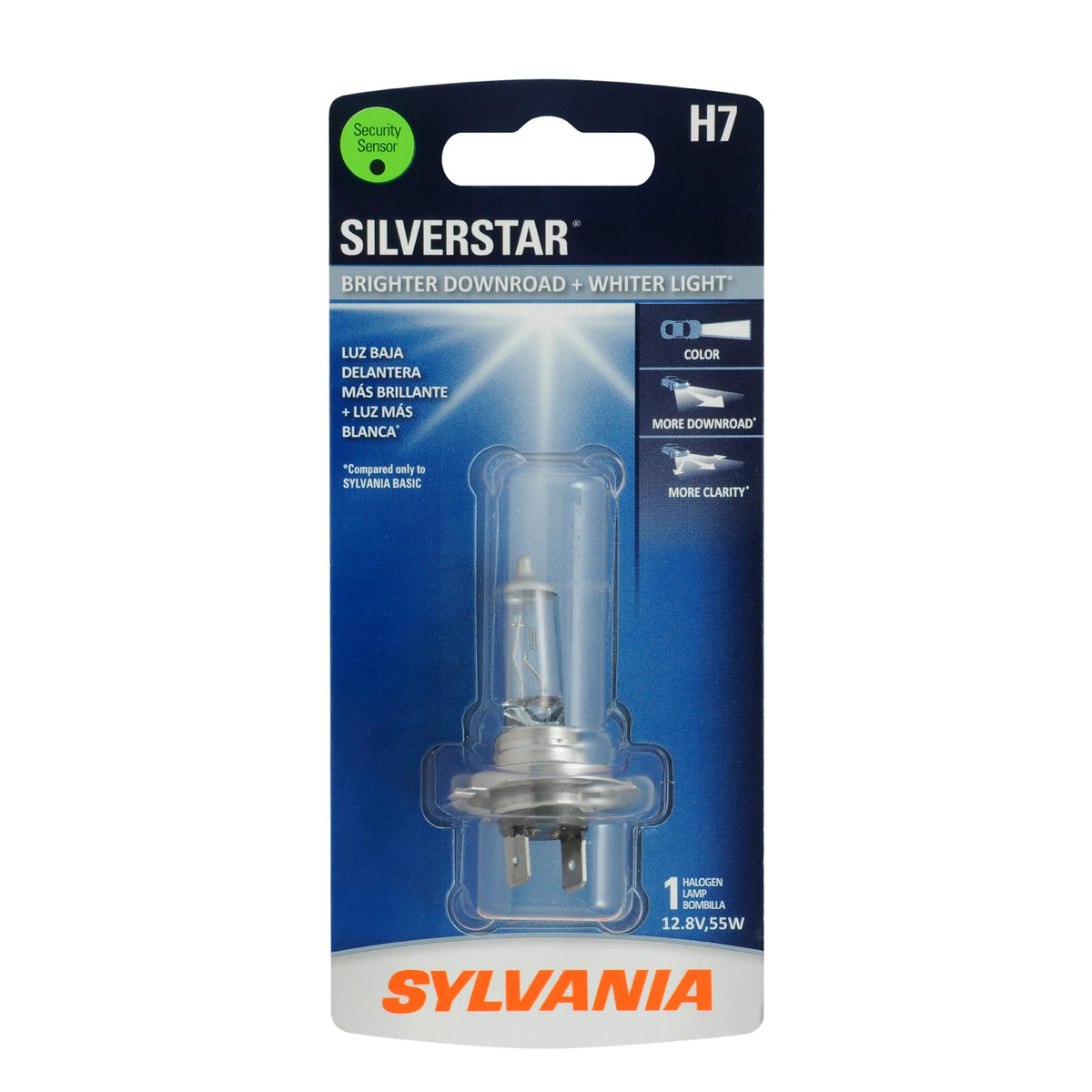 SYLVANIA H7 SilverStar front packaging showing bulb and branding for easy identification