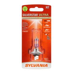 SYLVANIA H7 SilverStar Ultra front packaging showing bulb and benefits