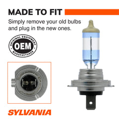 SYLVANIA H7 SilverStar Ultra side profile highlighting bulb shape