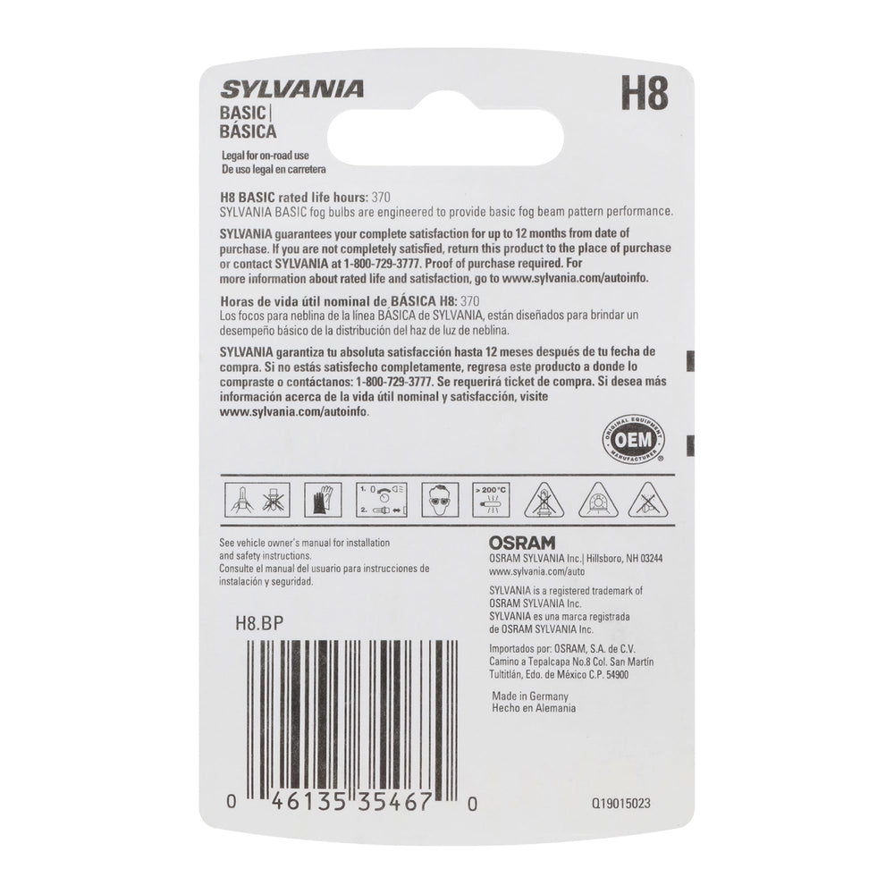SYLVANIA H8 filament closeup highlighting durable construction benefit