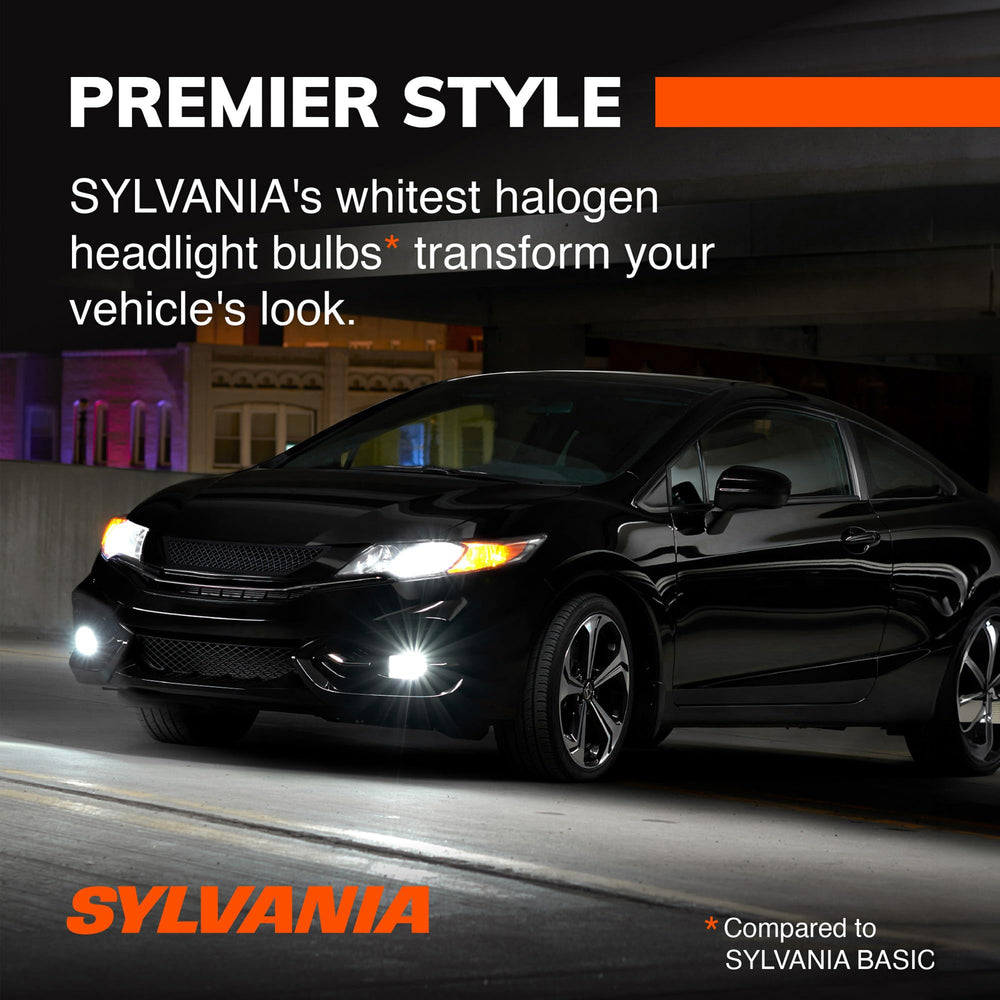 SYLVANIA installed headlight night beam displaying whiter rod and improved contrast
