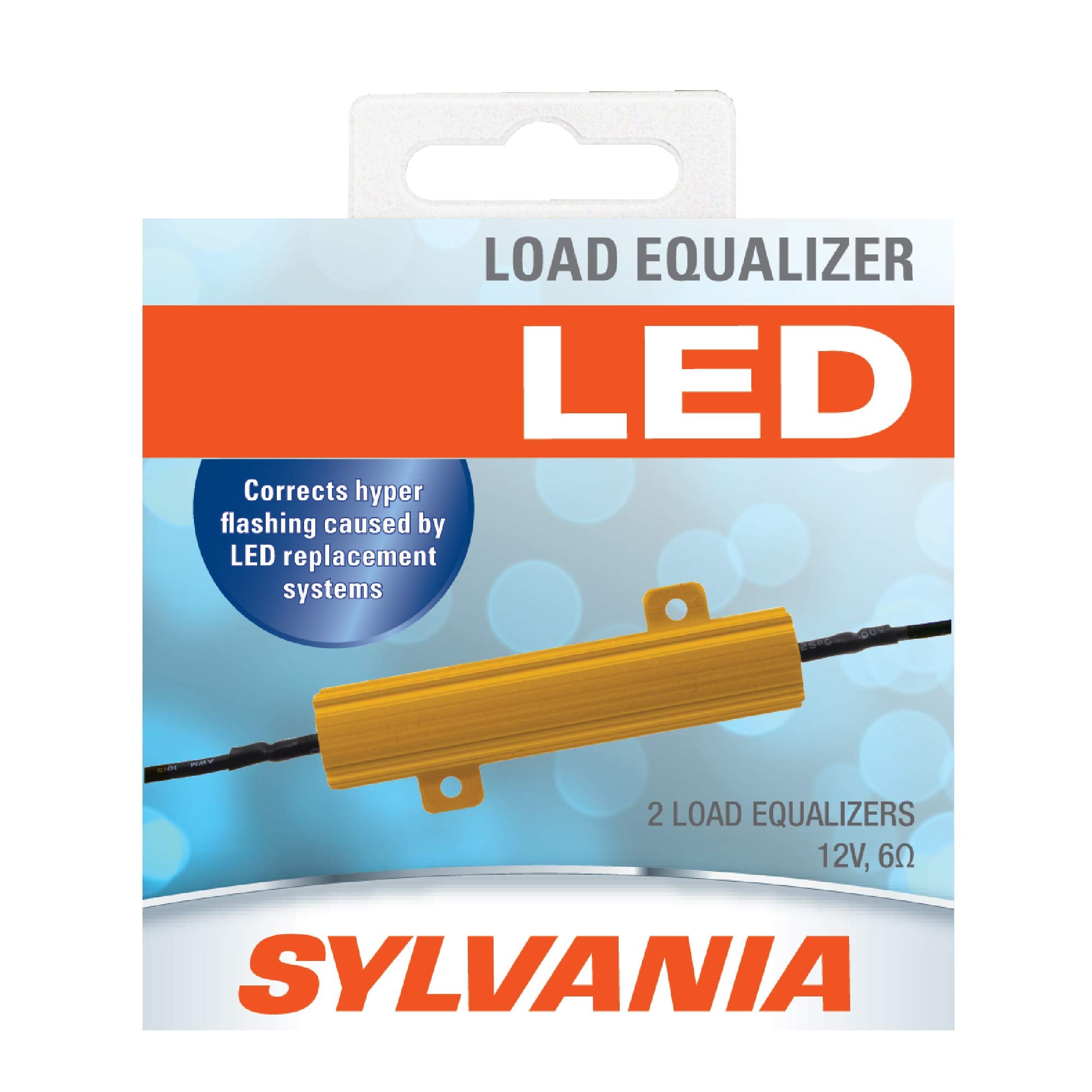 SYLVANIA load equalizer pack front showing two 27W units and packaging, ensures correct fit