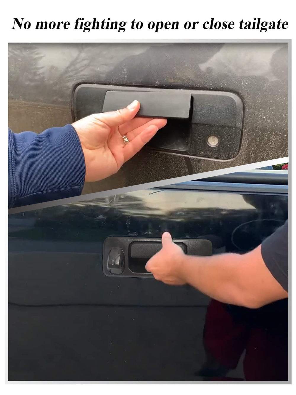 SYOAUTO tailgate handle in use demonstrating easy opening benefit