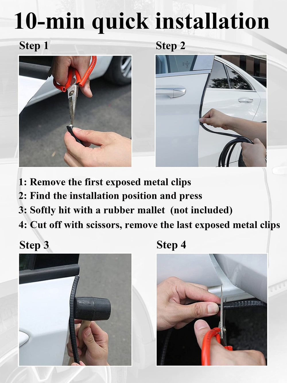 SYOAUTO installation with rubber mallet for quick, tool‑friendly fit