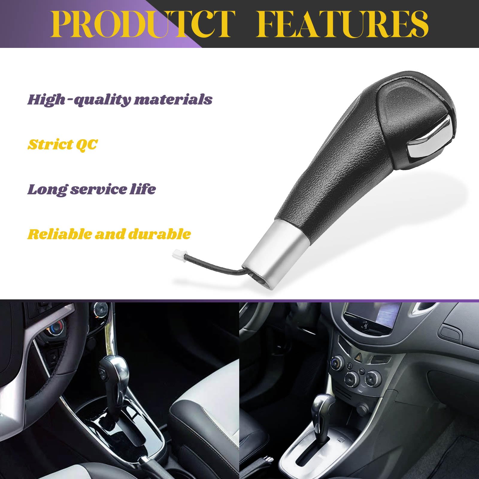 SYudwen side profile of shift knob illustrating ergonomic shape for confident handling