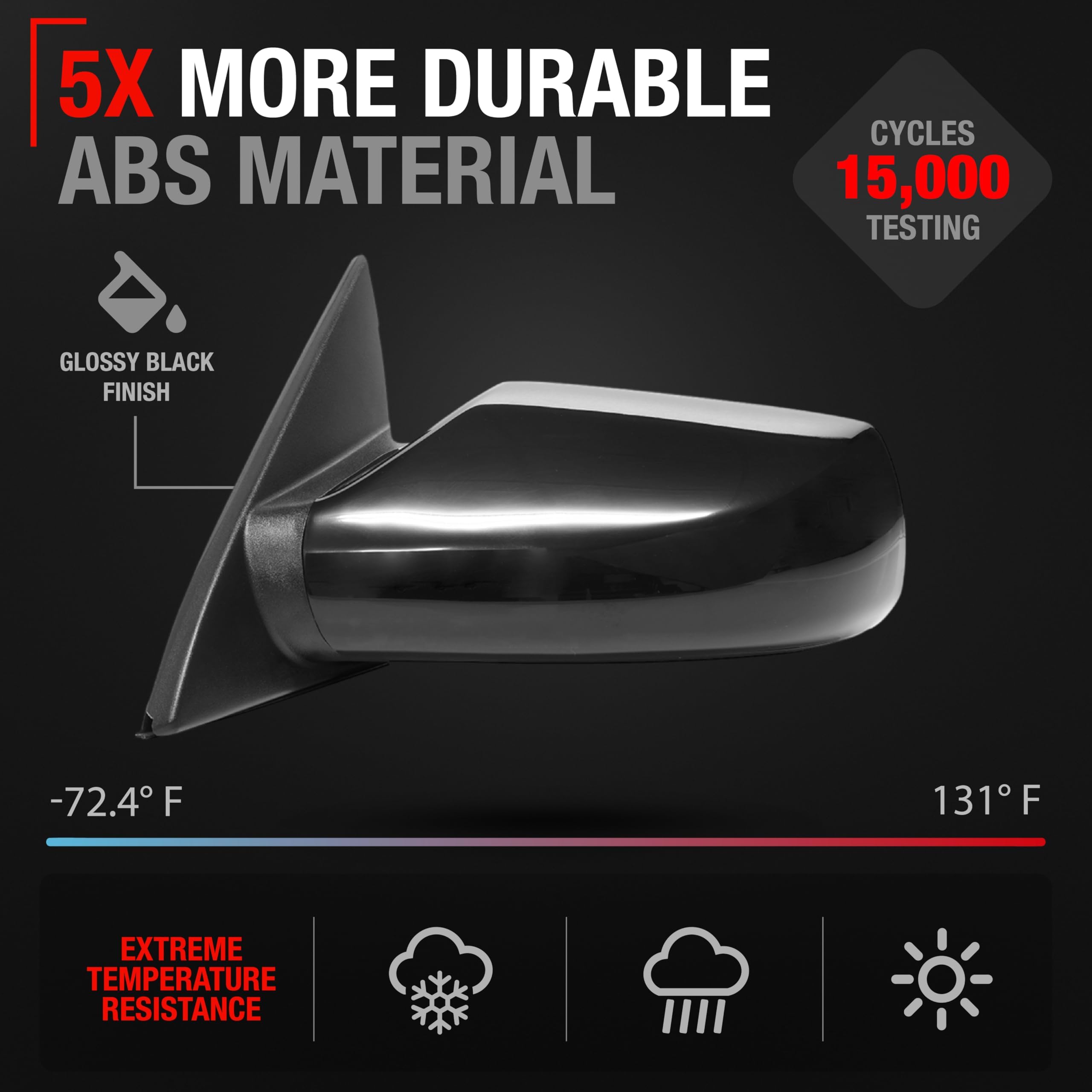 T1A flat glass detail showing clear reflection for accurate rear visibility