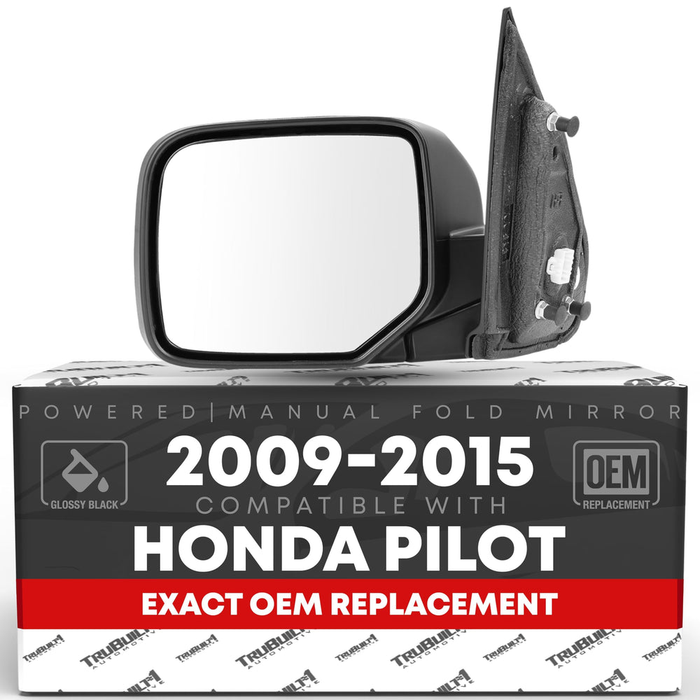 T1A driver side mirror front view showing fit and finish benefit