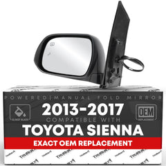 T1A driver-side mirror front view showing fit and finish benefits