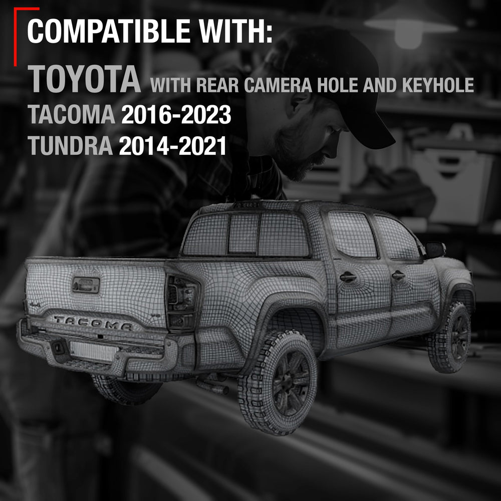 T1A installed on Tacoma tailgate demonstrating factory fit and secure operation