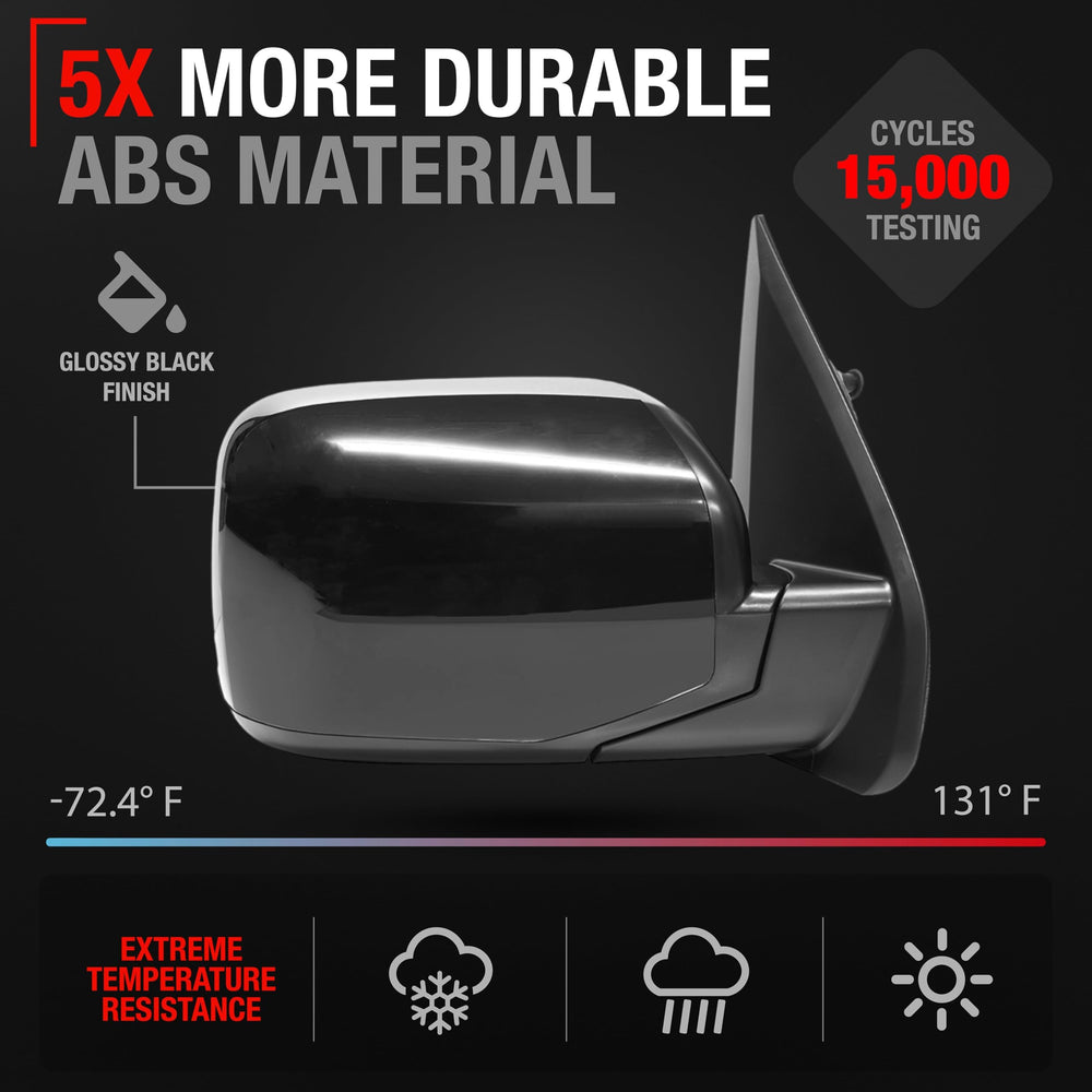 T1A passenger mirror convex glass closeup improving side visibility