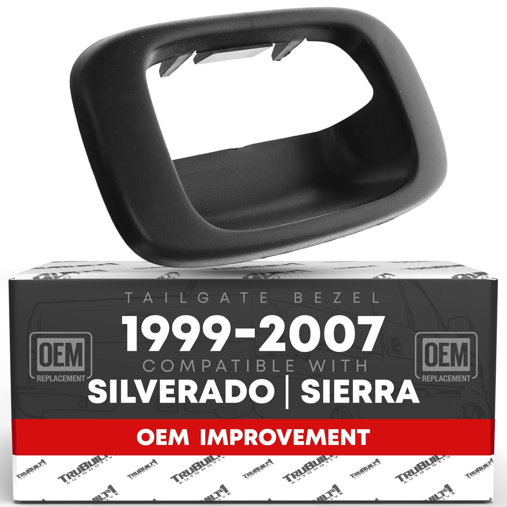 T1A front view of tailgate bezel showing fit and OEM styling benefit