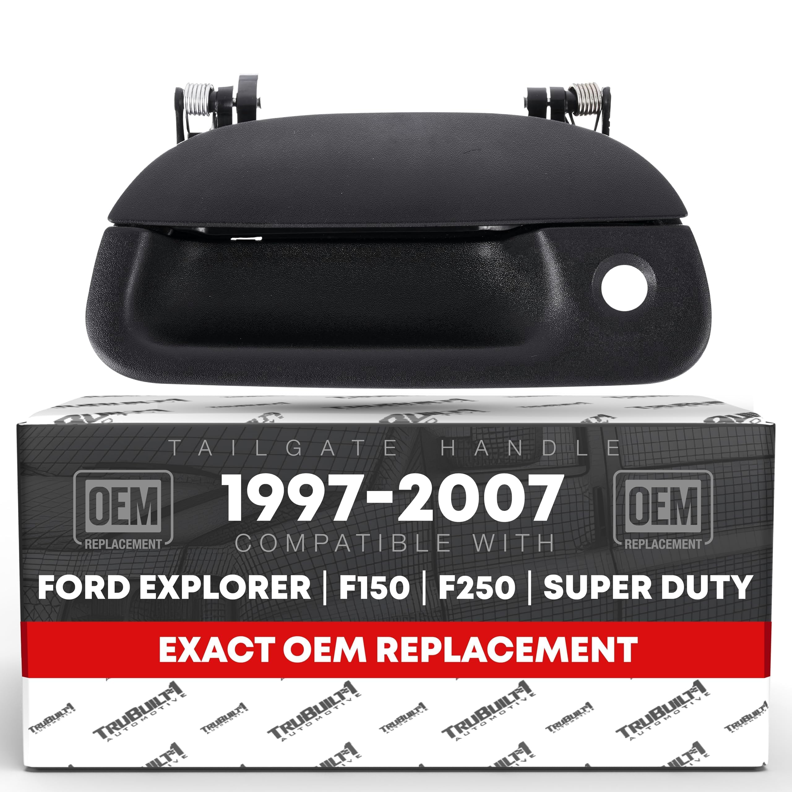 T1A tailgate handle front view showing OEM-fit and restored appearance