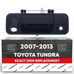 T1A tailgate handle front view showing mounting points and finish benefits