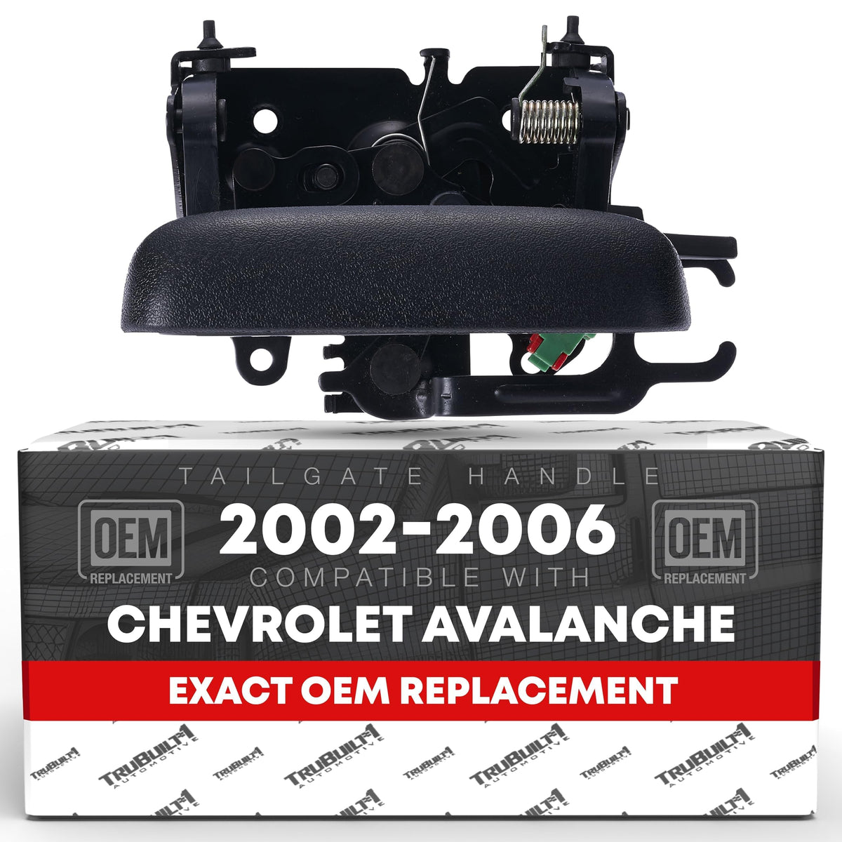 T1A front view of textured black tailgate handle showing clean OEM fit