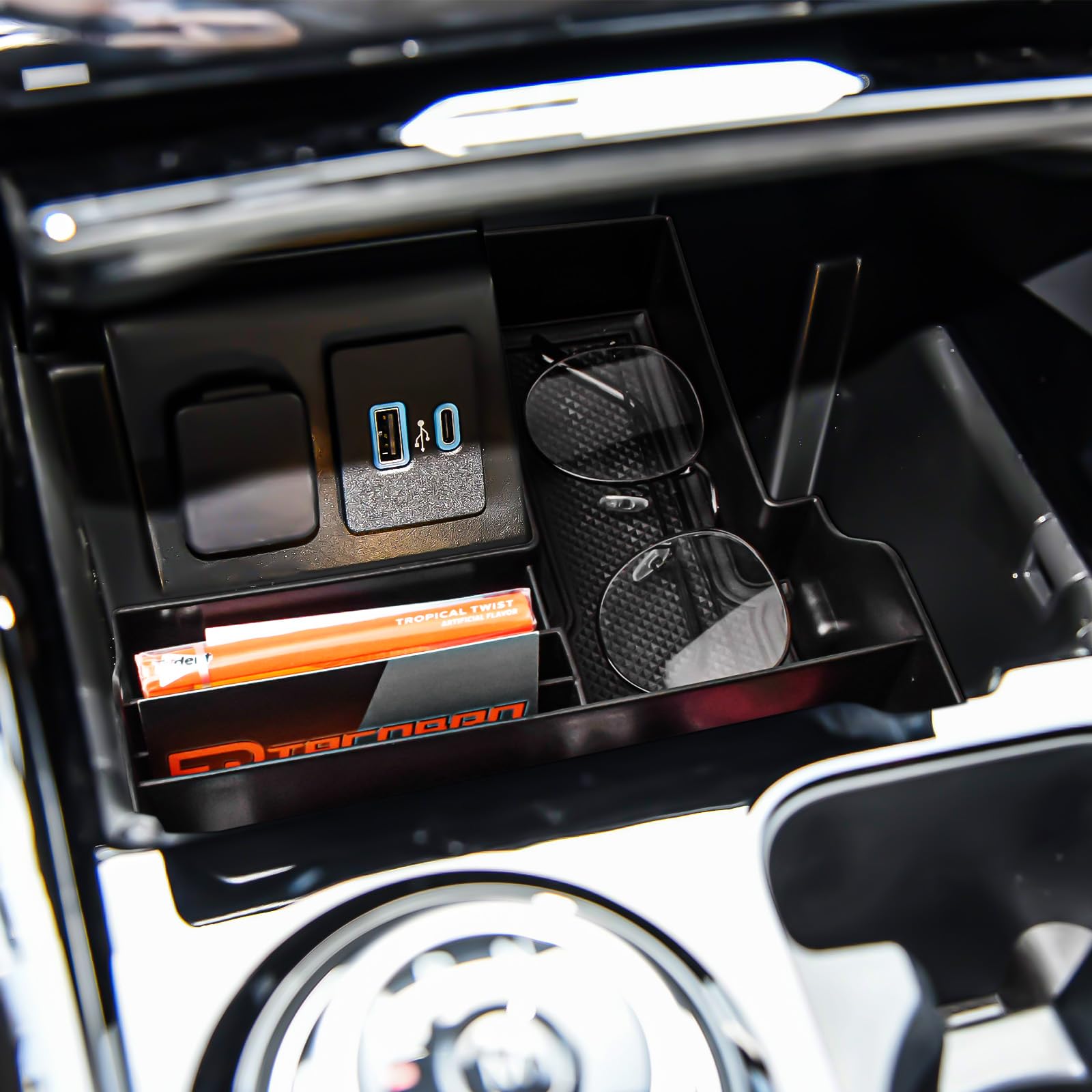 TACOBRO lifestyle shot inside Explorer highlighting tidier cabin benefit