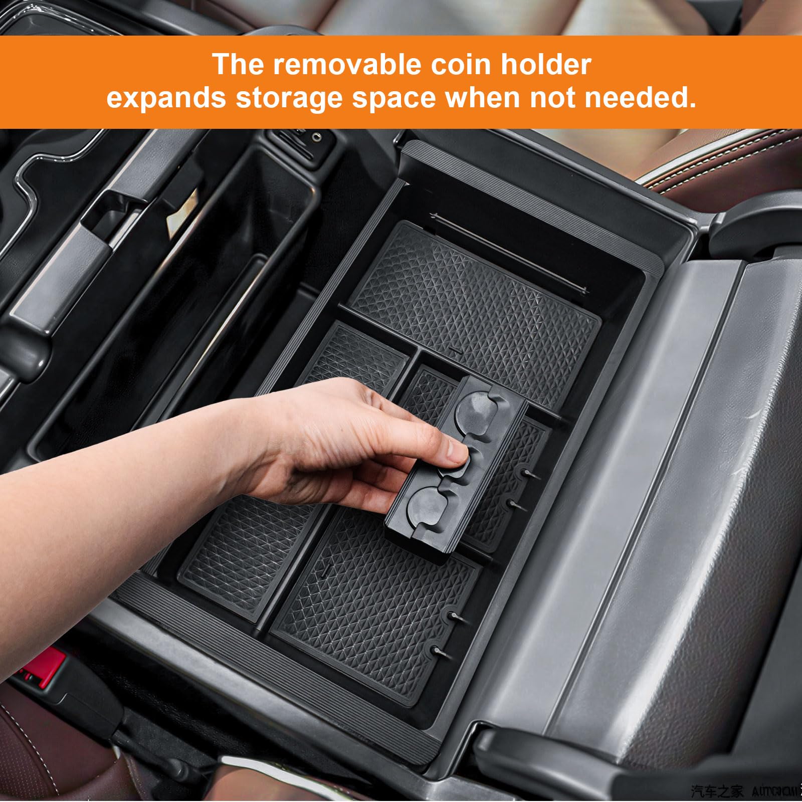 TACOBRO side profile showing how the organizer fits console contours