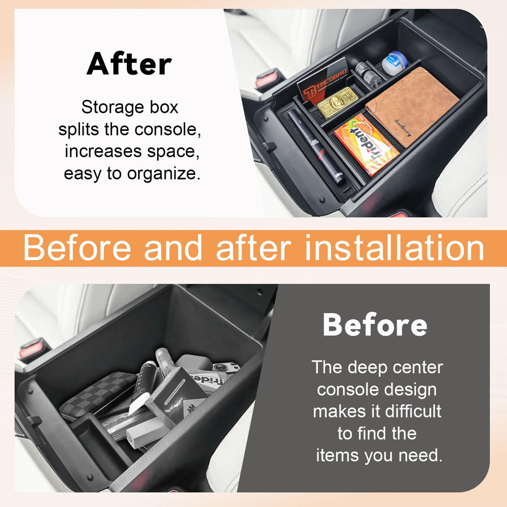 TACOBRO tray installed in 2025 Murano console offering immediate organization benefit