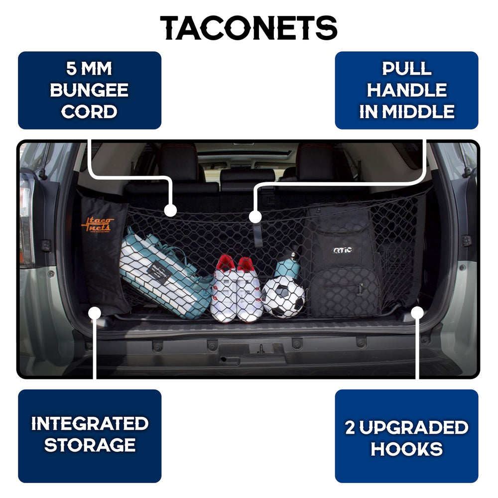 TacoNets close-up of heavy-duty netting and 5mm bungee for durability