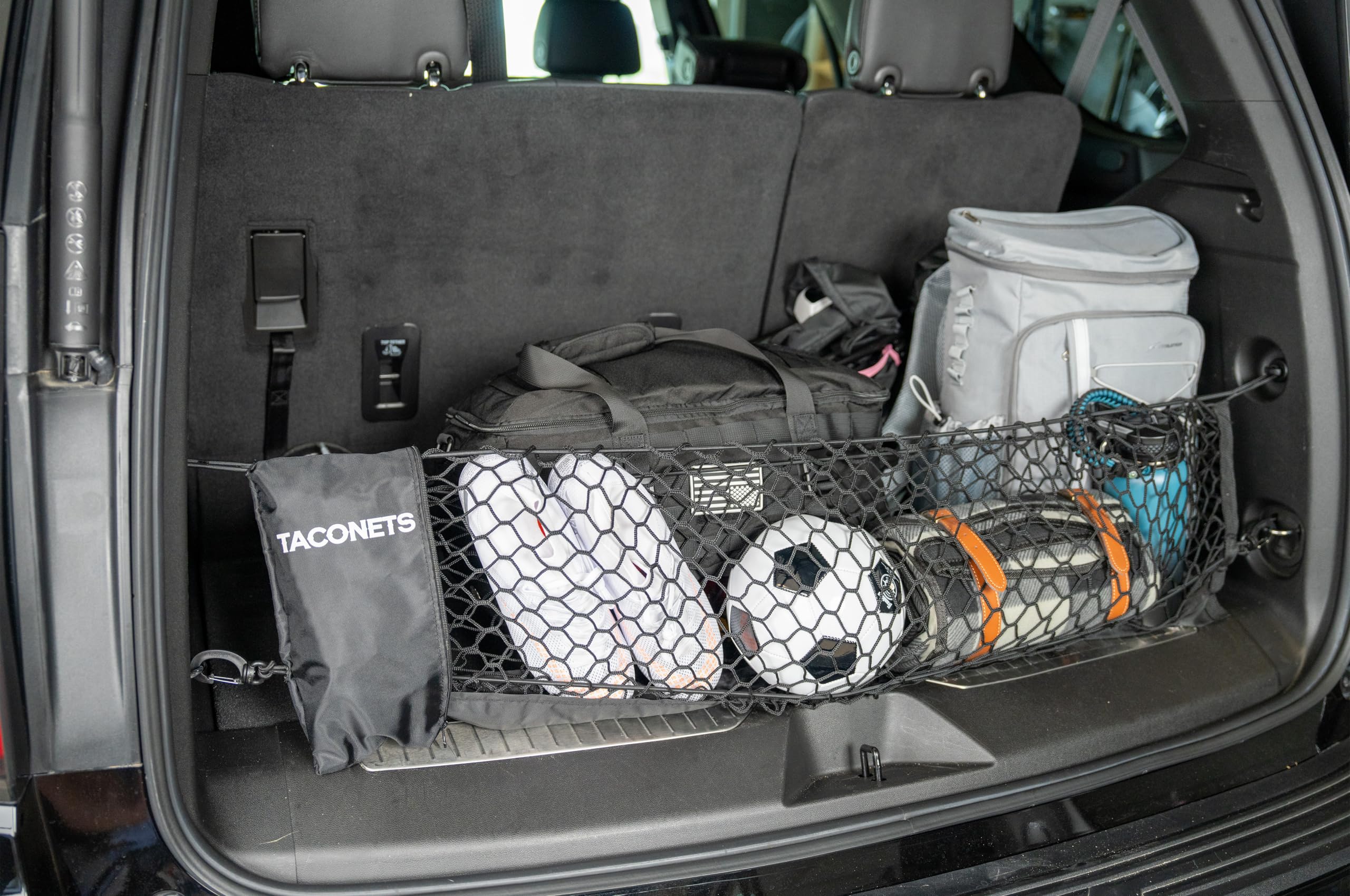 TacoNets folded net inside included storage pouch showing compact, tidy stowage