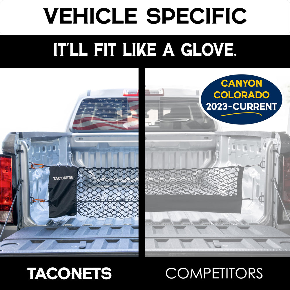 TacoNets integrated storage bag and heavy-duty hooks for easy install and neat stowage