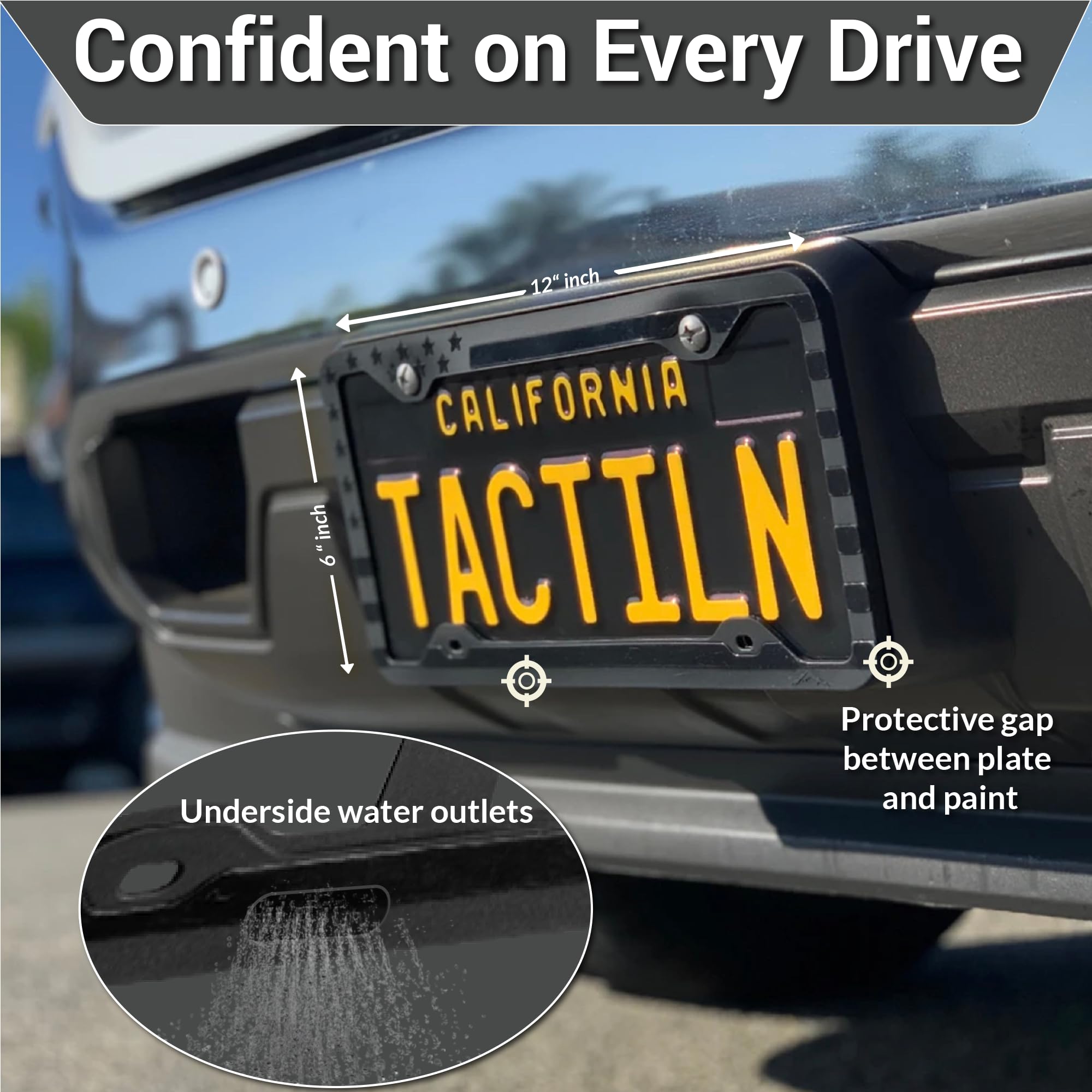 Tactilian lifestyle image of vehicle with frame adding subtle patriotism